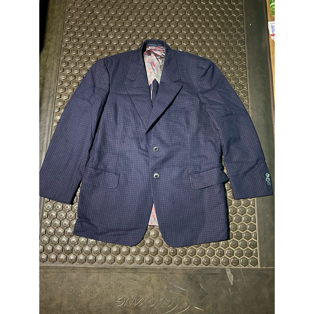 BLAZER JAS ZIO MOTIF UNIK NAVY WOL TEBAL ADEM MEWAH BRANDED