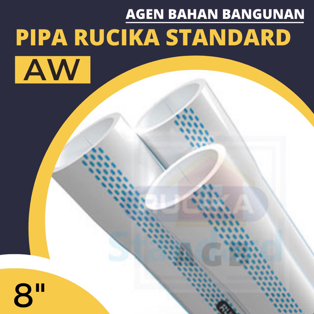 Pipa PVC 8" Inch Rucika Standard / Pipa Rucika Wavin / Pipa Wavin AW (Harga Grosir) 4 Meter