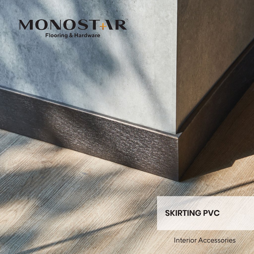 PLINT HITAM POLOS/SKIRTING BLACK PVC MONOSTAR AKSESORIS LIST LANTAI3M