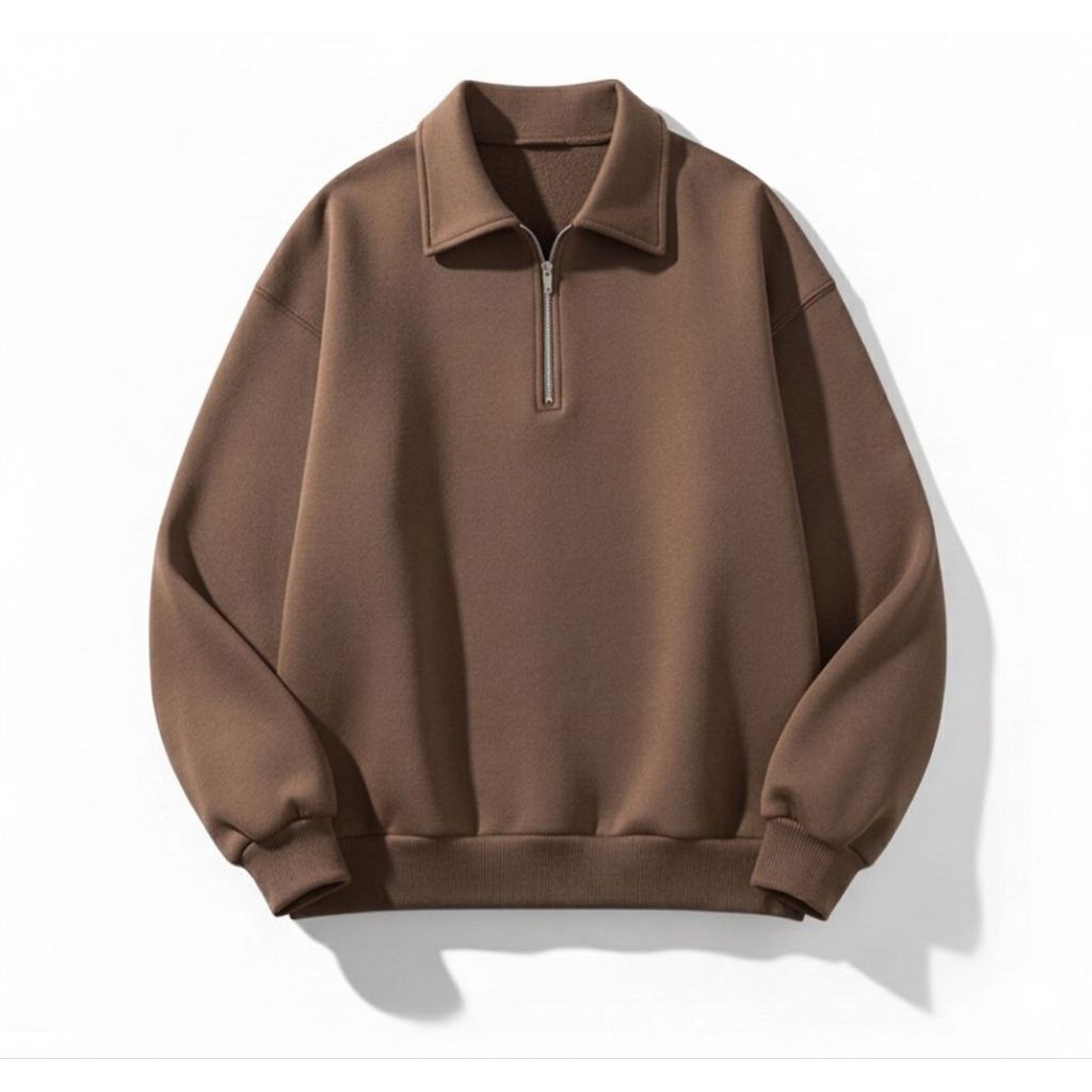 Sweater Crewneck Half Zipper murah