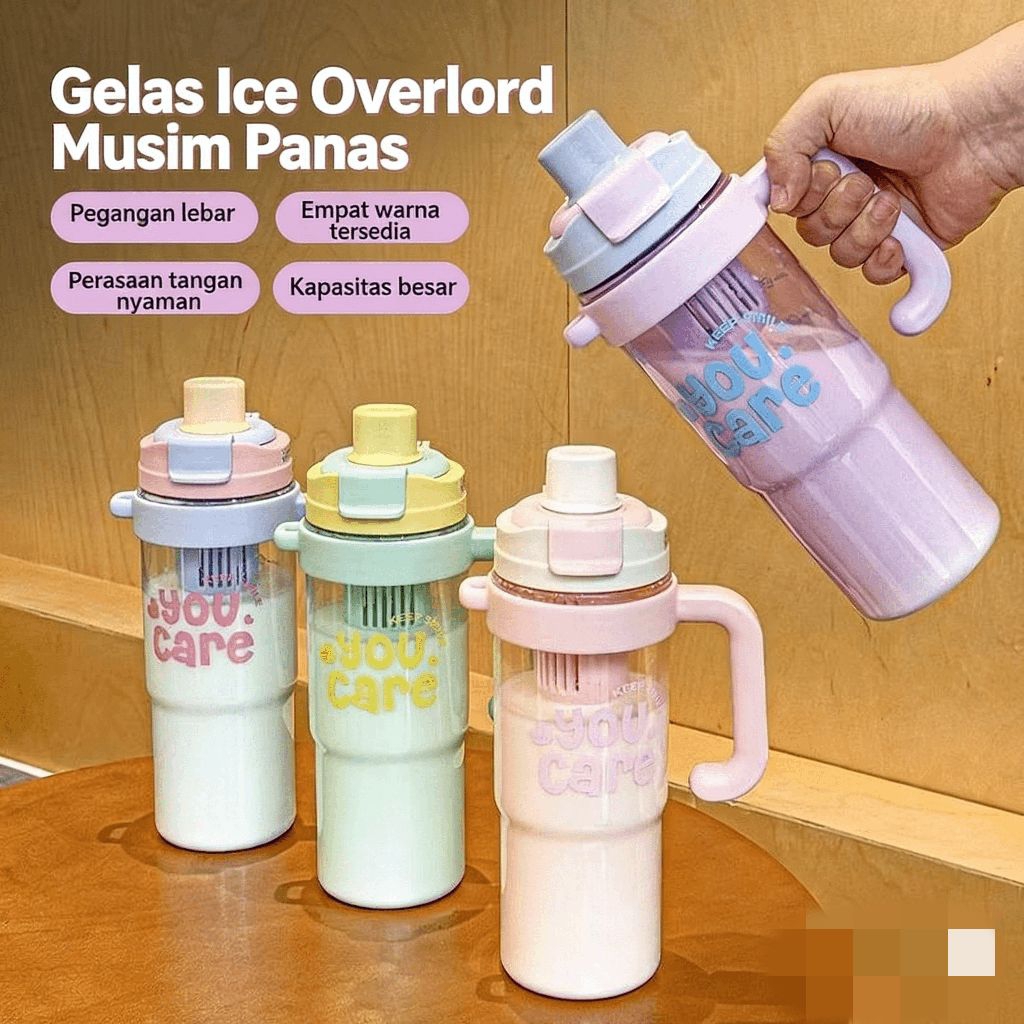 Botol Minum  YouCare/ Tumbler 1200 mL untuk Minuman Dingin / Ice dengan Handle Nyaman di Tangan dan 
