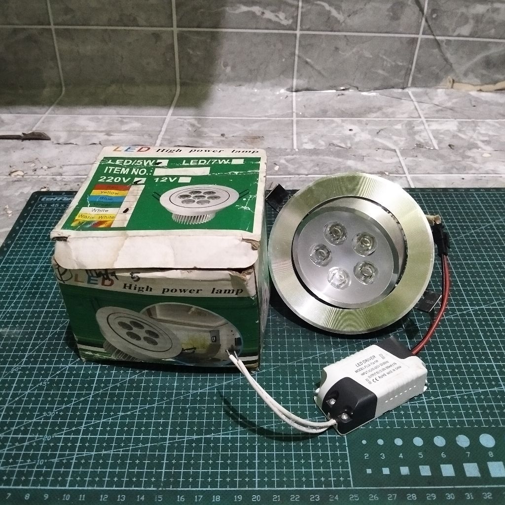 Jual Lampu Downlight LED 5W Bekas + Driver 220V