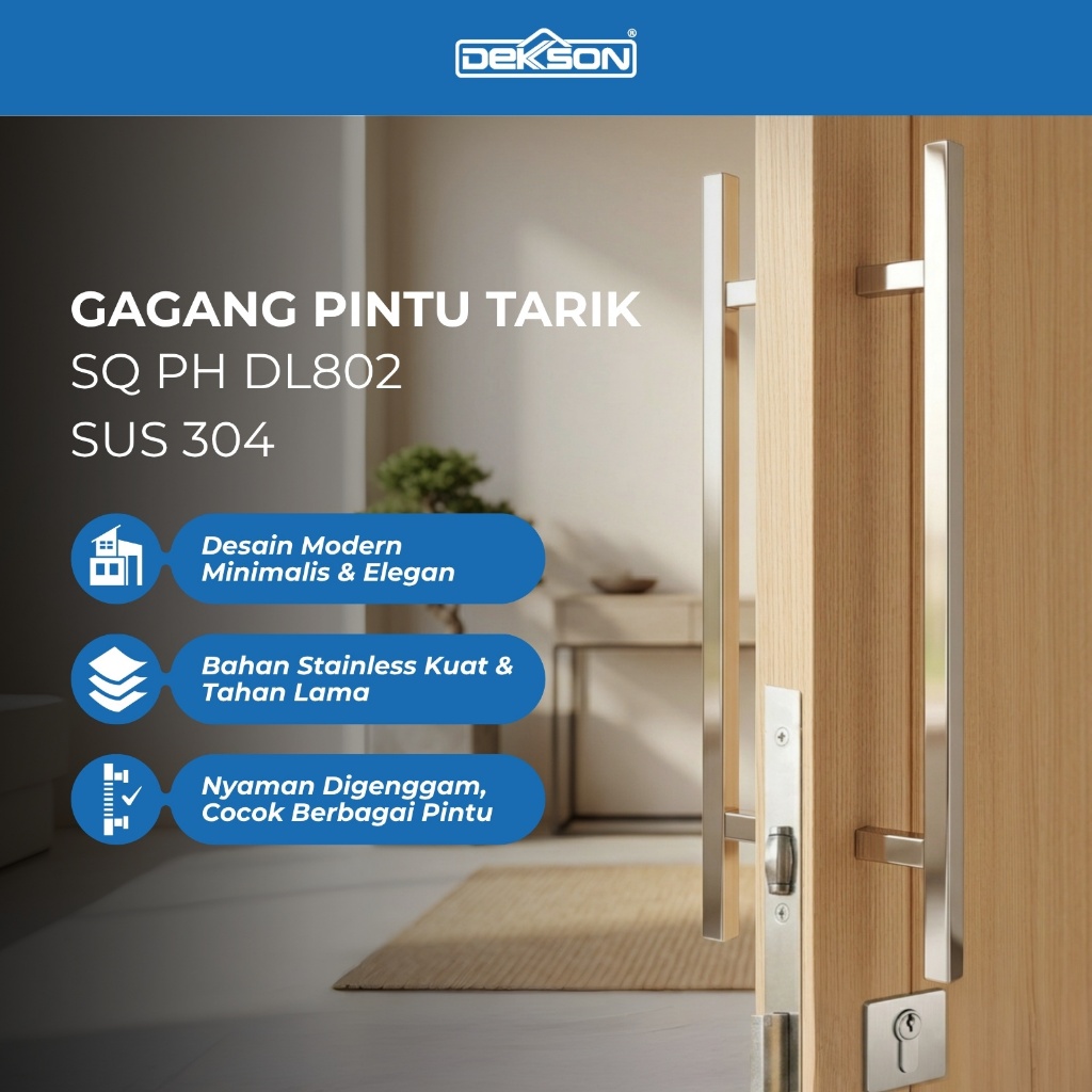 DEKKSON Pull Handle Gagang Pintu Tarik SQ PH DL802 SUS 304