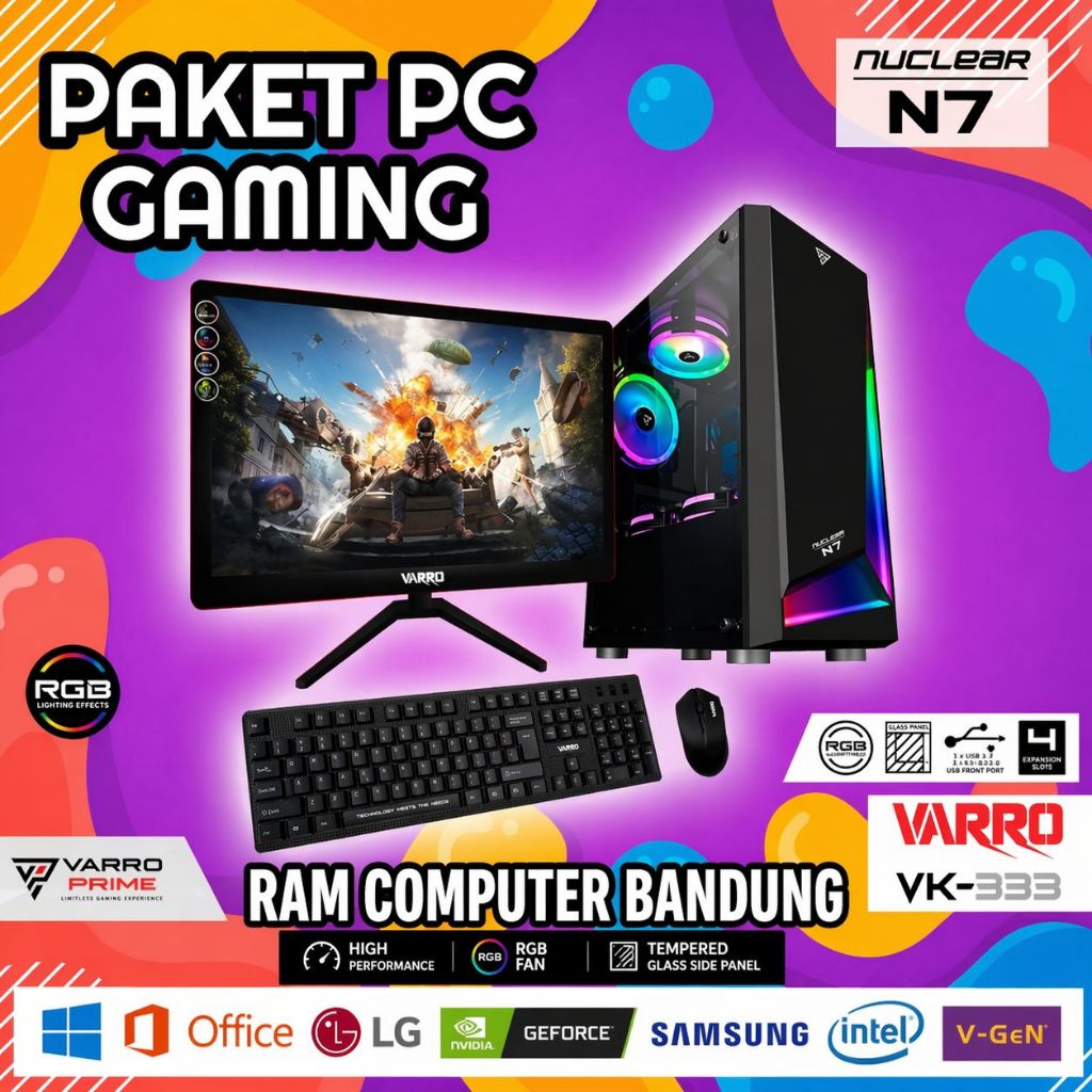 PC GAMING INTEL CORE I7 FULLSET - PC GAMING INTEL CORE I7 - LED 19 INC  GARANSI 1 TAHUN