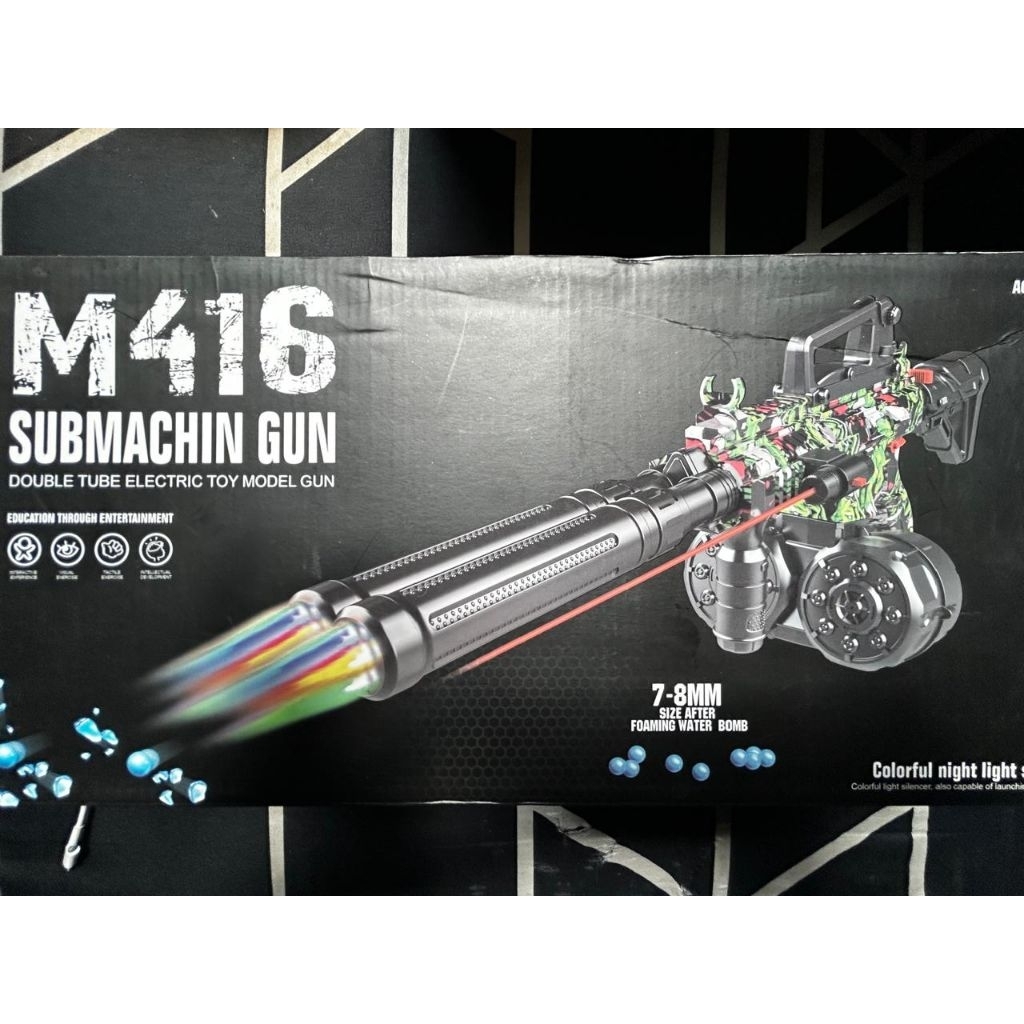Mainan tembakan anak dan dewasa jelly M416 double tube dan mag