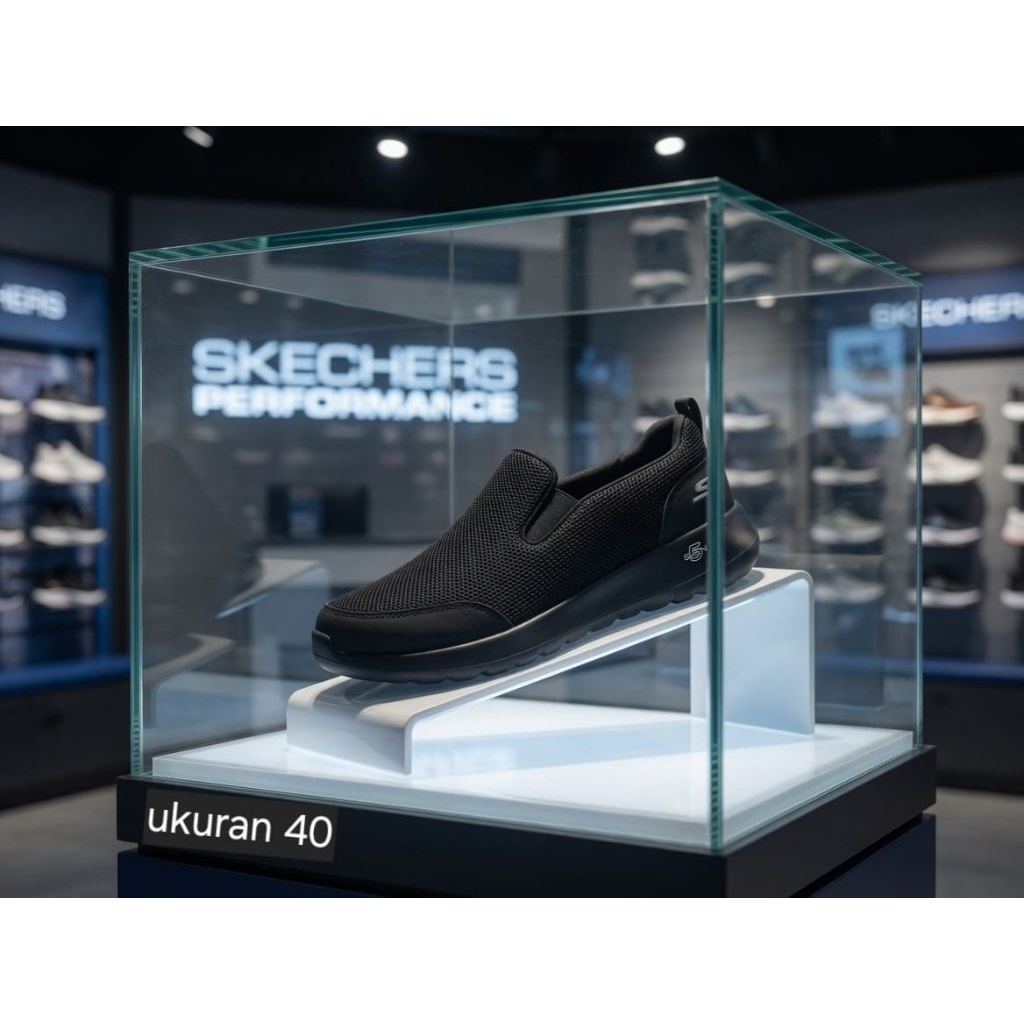 sepatu kerja skechers hitam polos ukuran 40