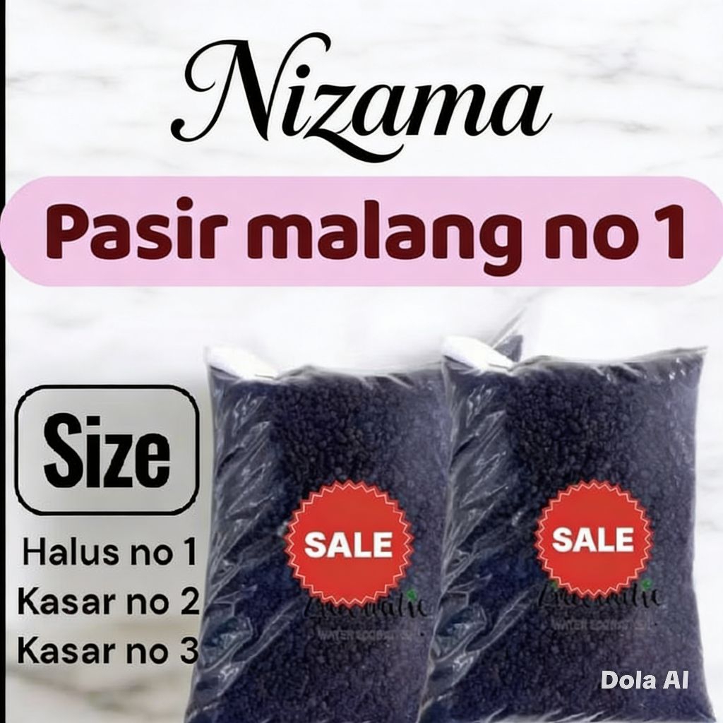 Pasir malang hitam 1kg/pasir malang media tanam 1kg/Pasir malang/Pasir malang halus no 1/Pasir malan