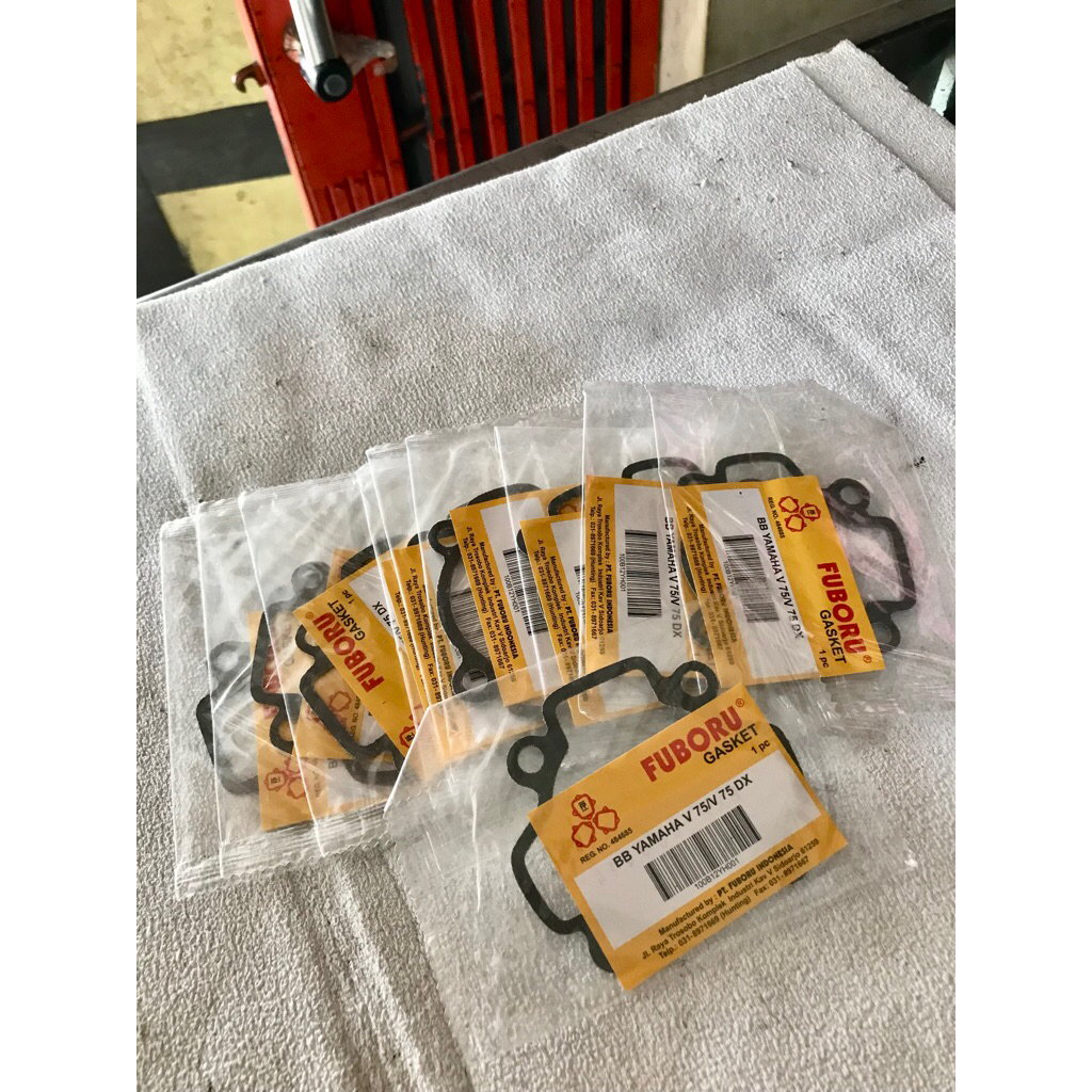 PERPAK CYLINDER BLOK PAKING BLOK BURING BAWAH YAMAHA V75 / V75 DX MERK FUBORU