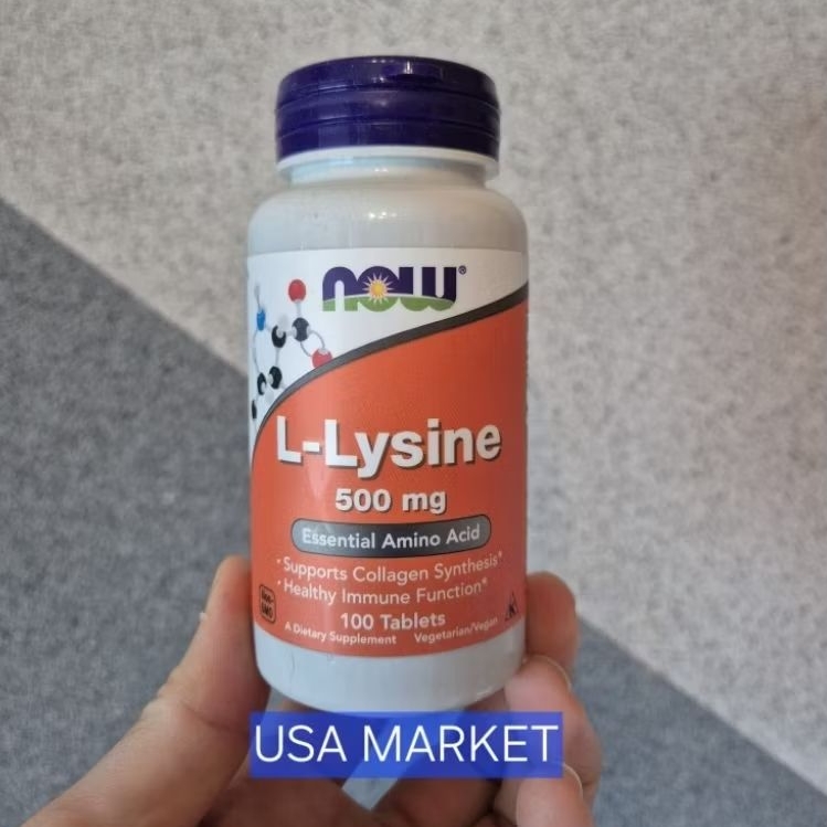 Now L Lysine L-Lysine 500 mg 100 tablets essential amino acid