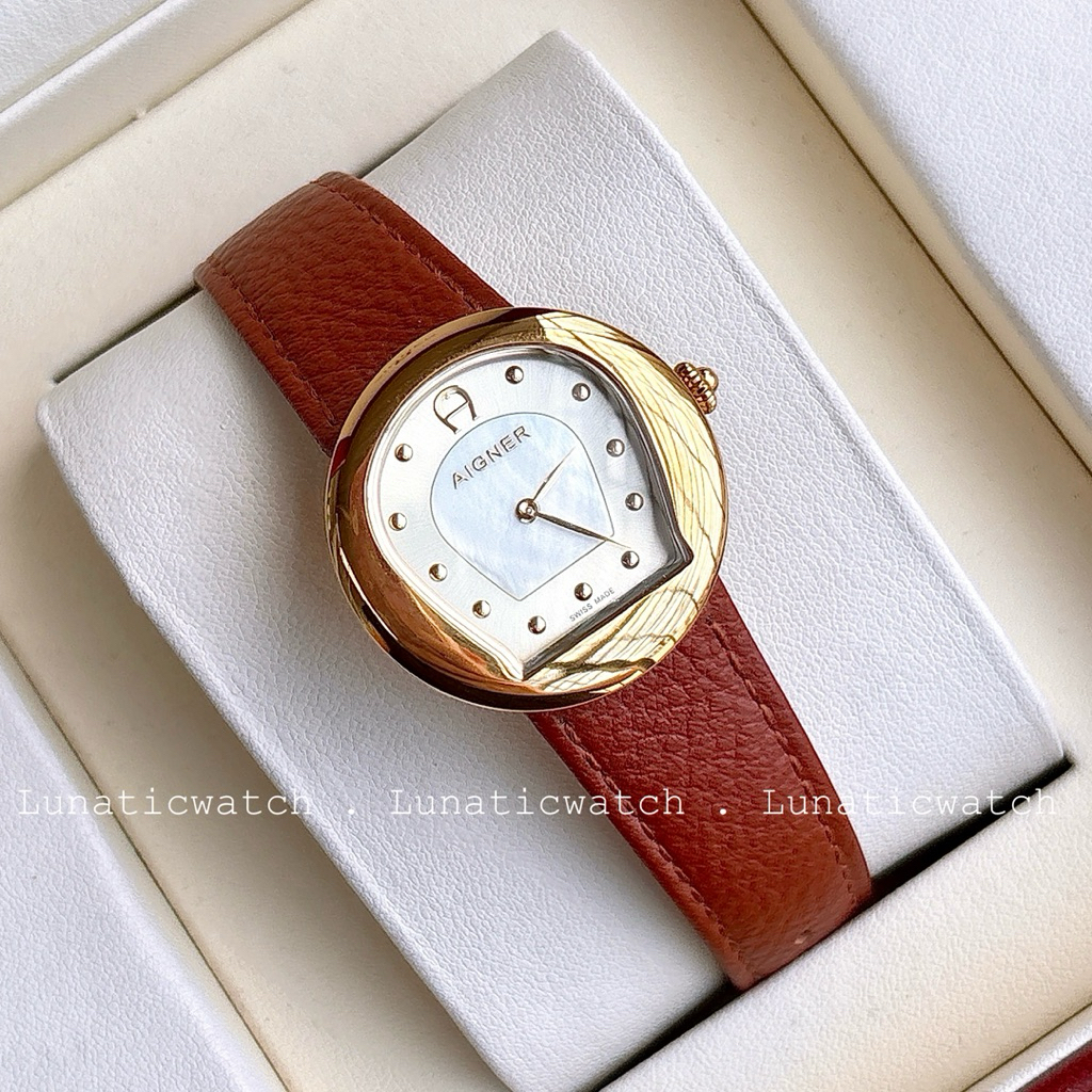 ORIGINAL AIGNER STRAP LEATHER KULIT LADIES WATCH