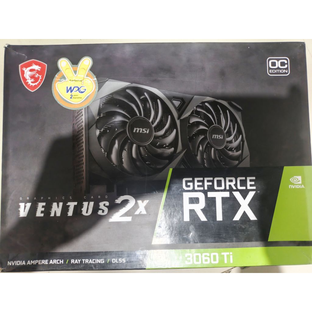 VGA MSI RTX 3060 TI 8GB Second Segel Fullset