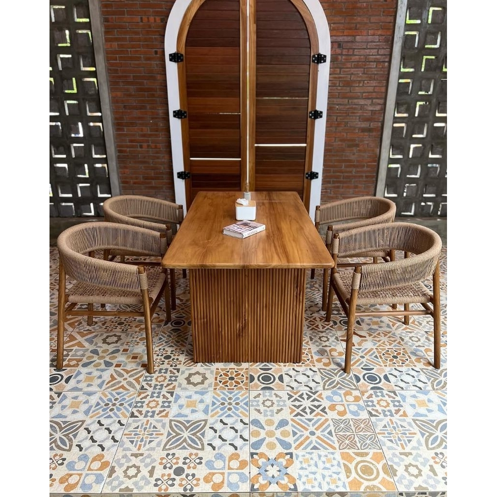set meja makan kursi 4 furniture jati jepara
