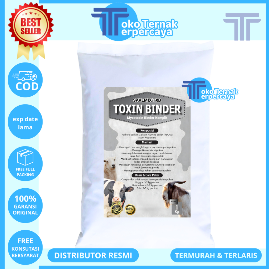 SAVEMIX TOXIN BINDER 1 KG - Feed Additive Pengikat Mycotoxin Toxin Jamur Pakan Ternak & Unggas Ayam