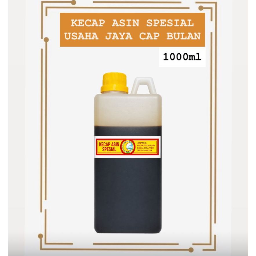 KECAP ASIN SPESIAL USAHA JAYA CAP BULAN 1000 ML - 1 LITER