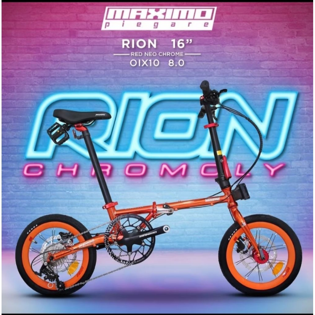Sepeda Lipat MAXIMO PIEGARE Ukuran 16 Inch 10 Speed