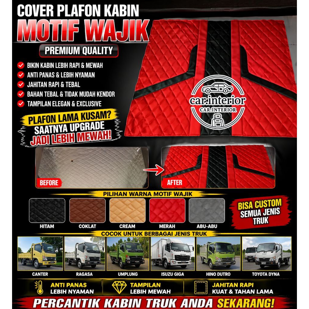 Lapis Cover Plafon Atap Mobil Truk & Pick Up Cod