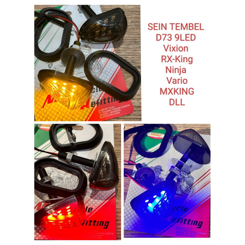 COD-Sein Tempel D73 9 LED Bulat Universal – Lampu Sein Motor Vixion, Ninja, MX King, Byson, Vario, d