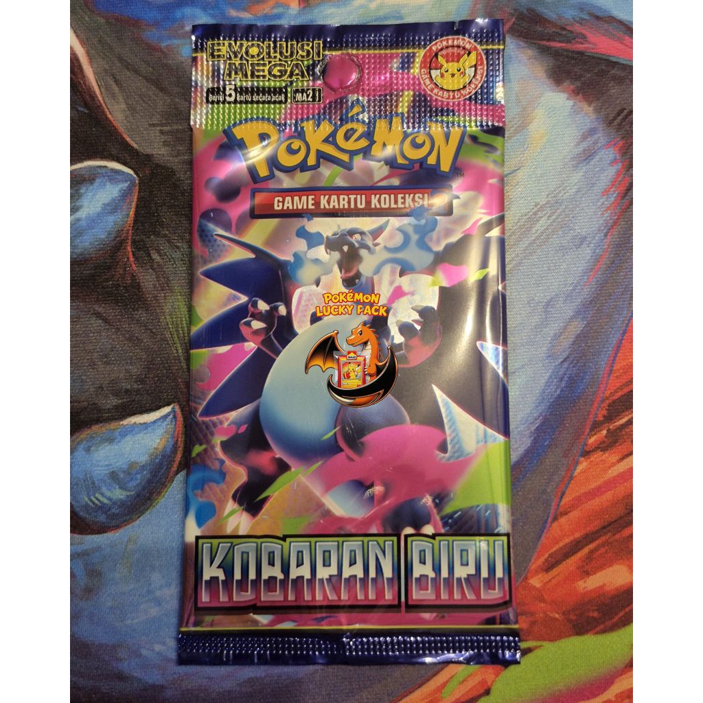 Booster Pack Kobaran Biru Kartu TCG Pokemon MA2 EX Mega Random R RR SR AR SAR MUR Charizard Pikachu 