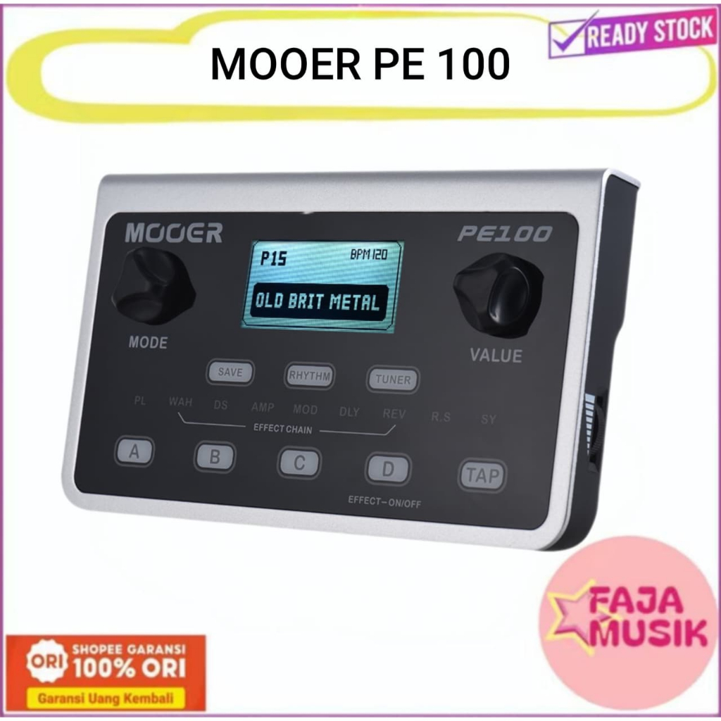 MOOER PE100 Multi-effects Processor Guitar Effect Pedal 39 Types Effects Guitar Pedal 40 Drum Patter