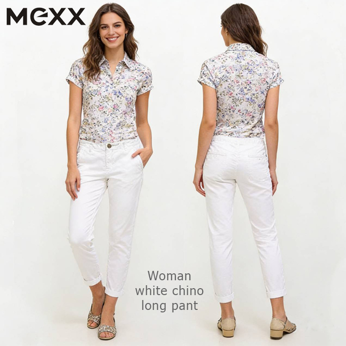 Celana panjang cotton chinos wanita MEXX putih