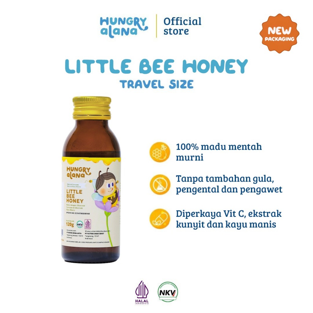 Hungry Alana - Madu Murni Organik Anak - Travel Size Little Bee Honey