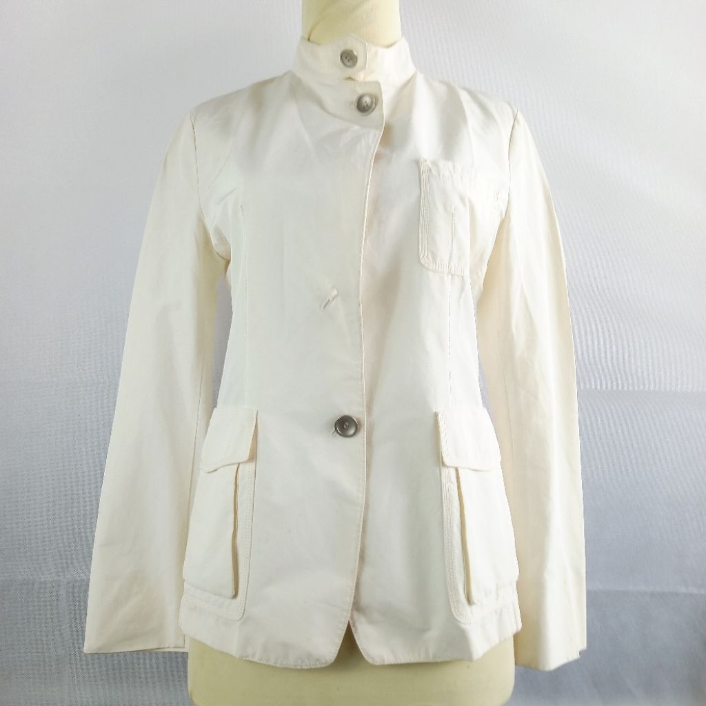Time Postmodern - Blazer Plain White Cream Color