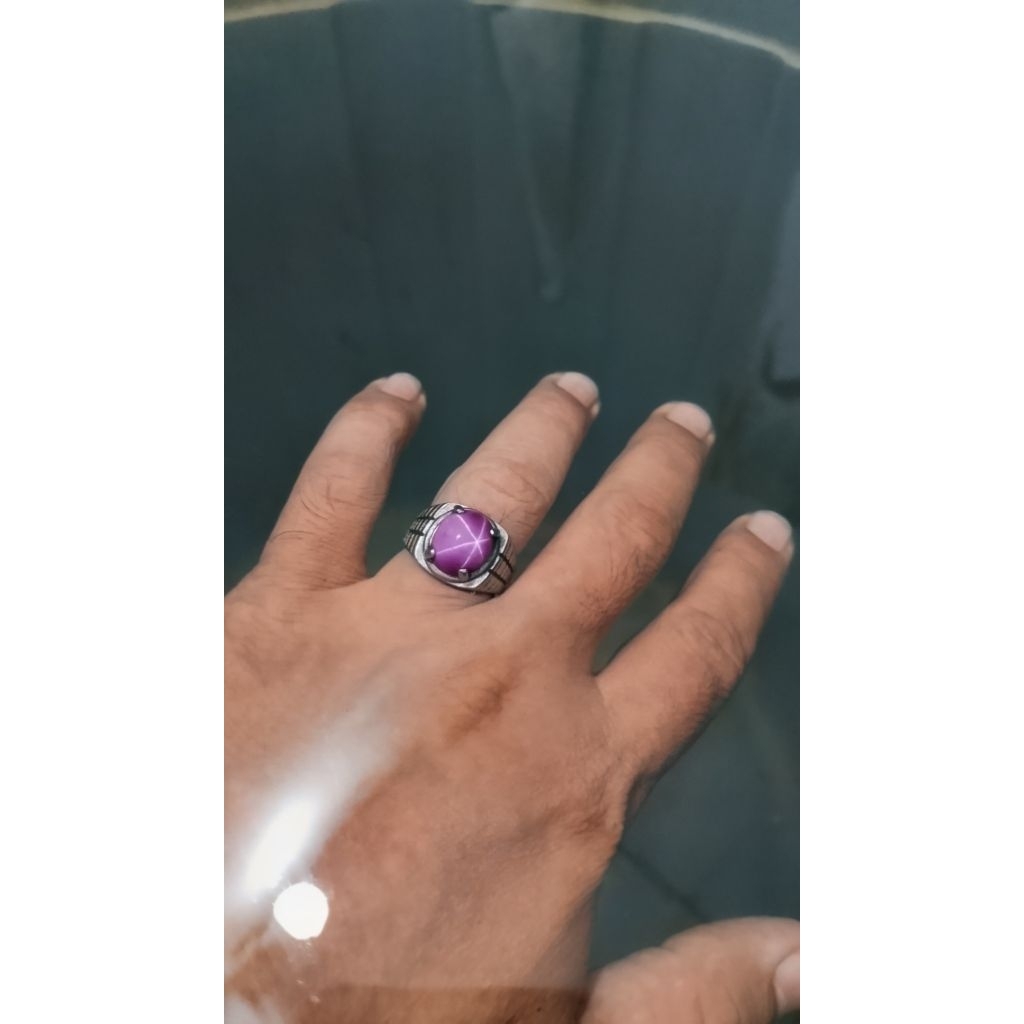 Star Ruby Purple Pink Burma Ring Perak