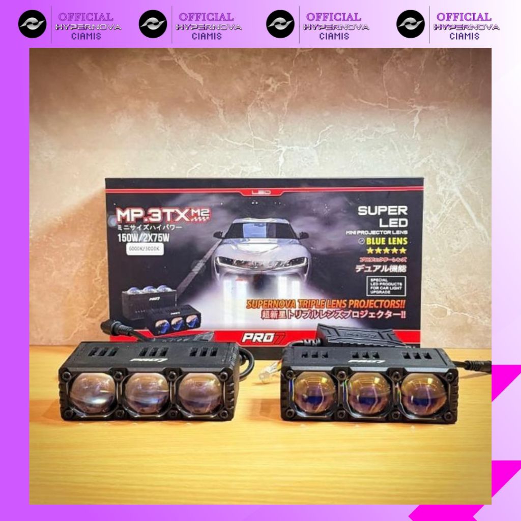 MINI LASER PRO7 MP3TX M2 3 MATA 150W BLUE LENS SUPER TERANG LAMPU KABUT MOBIL LAMPU KABUT MOTOR