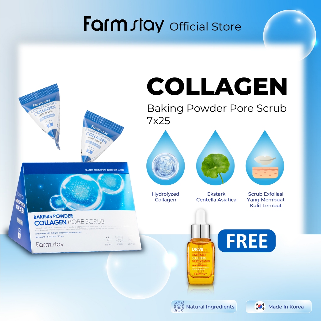 Farm stay Official Shop -Baking Powder Collagen Pore Scrub 7g*25