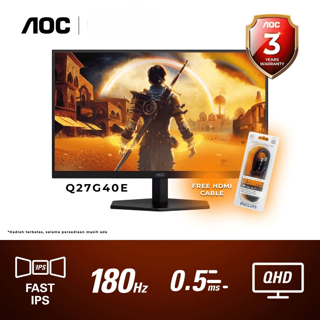 AOC Q27G40E 27" Fast IPS QHD 2K 1440p 180Hz