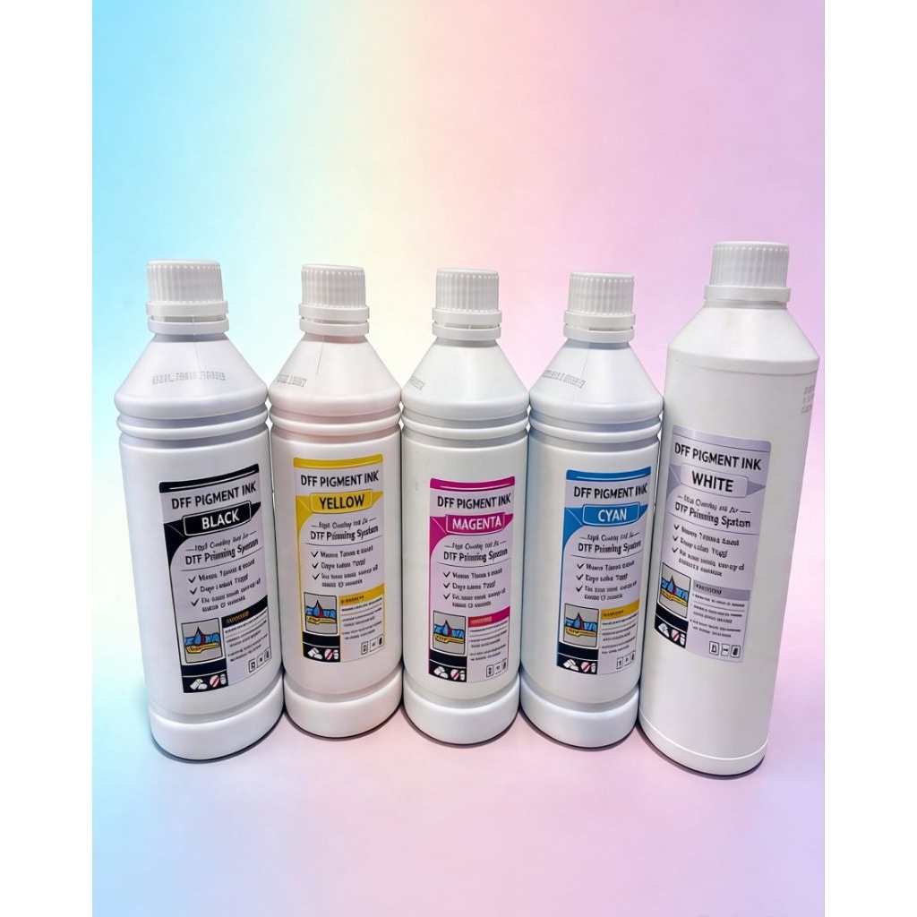 TINTA DTF PREMIUM 1 Liter | Warna CMYK+WHITE HEAD EPSON L1800 L805 1930