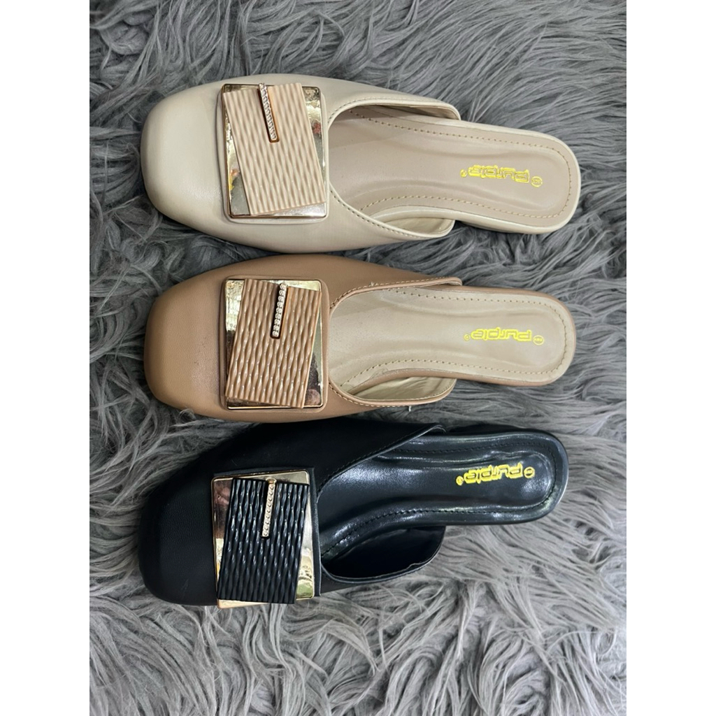 sendal sepatu purple kekinian tinggi 2 cm