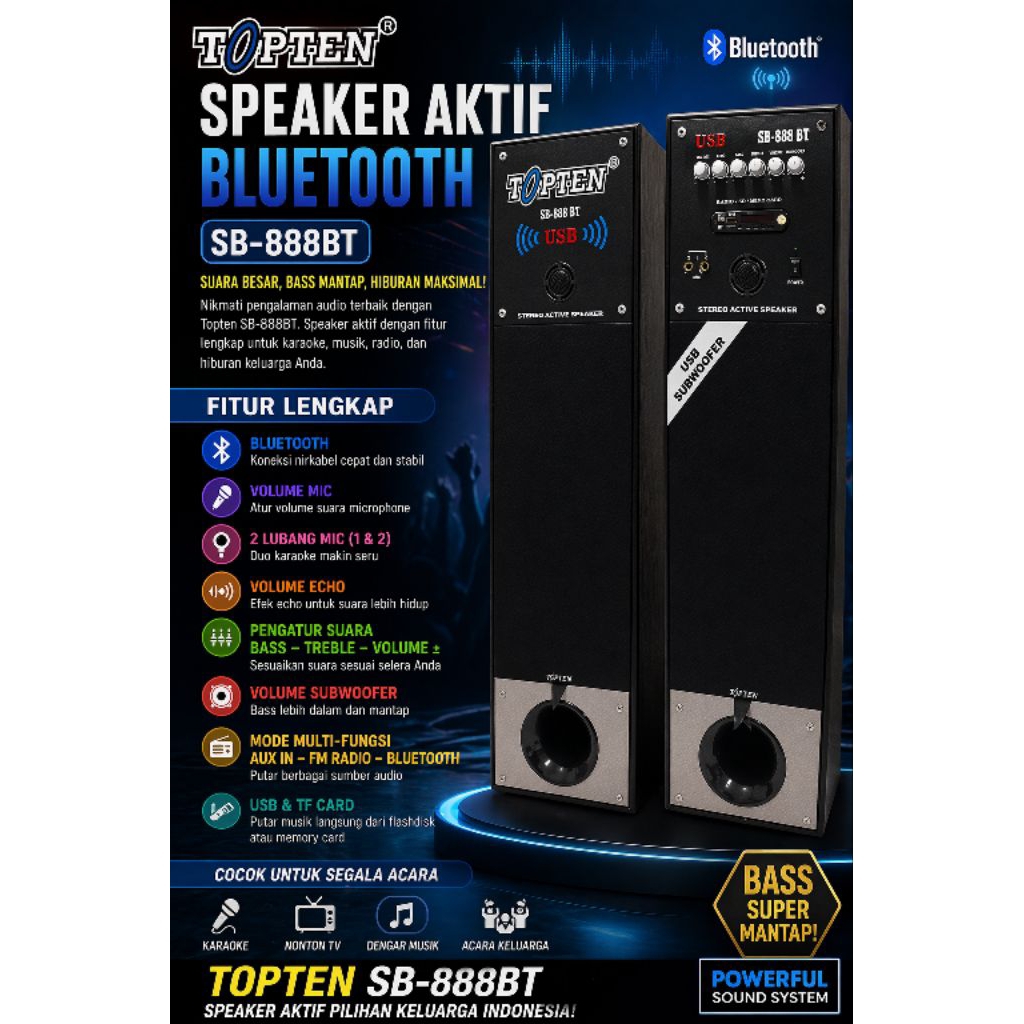 speaker Bluetooth Topten SB-888BT