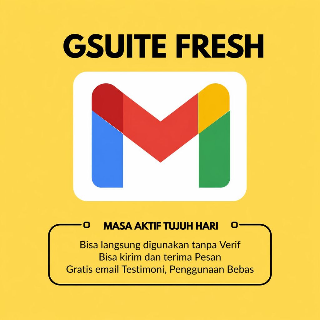 Email Fresh Gsuite Fresh Aktif 7 Hari Bergaransi