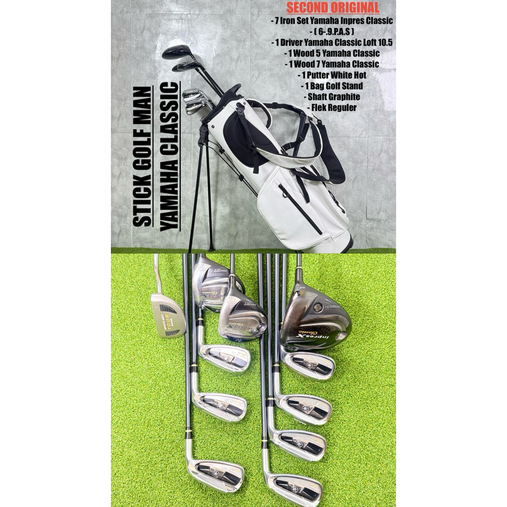 Paket Stick Golf Yamaha Classic Fullset Bag Golf Bekas Original