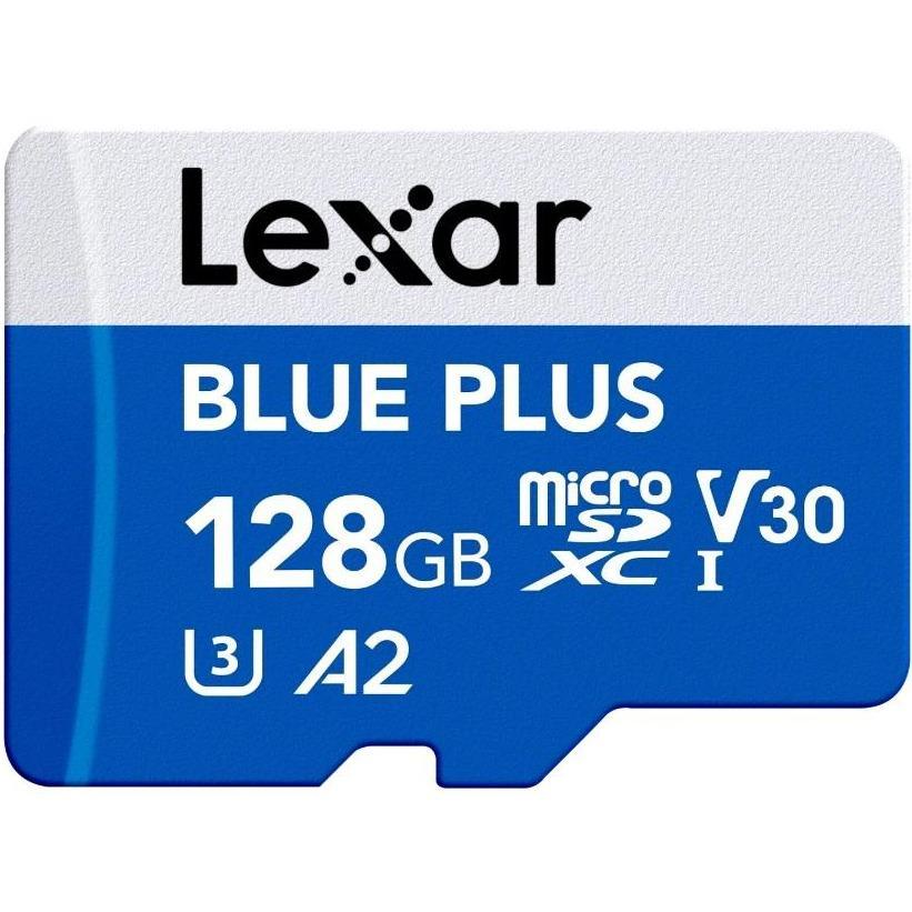 LEXAR BLUE PLUS UHS-I U3 V30 A2 128GB MICROSDHC MICROSDXC MEMORY MICROSD CARD LMSBLPL128G-BNANG