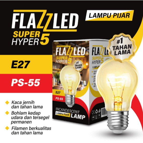Lampu Pijar FLAZZ LED 5 Watt Cahaya Kuning/Lampu Pijar 5 Watt untuk Kandang Ayam