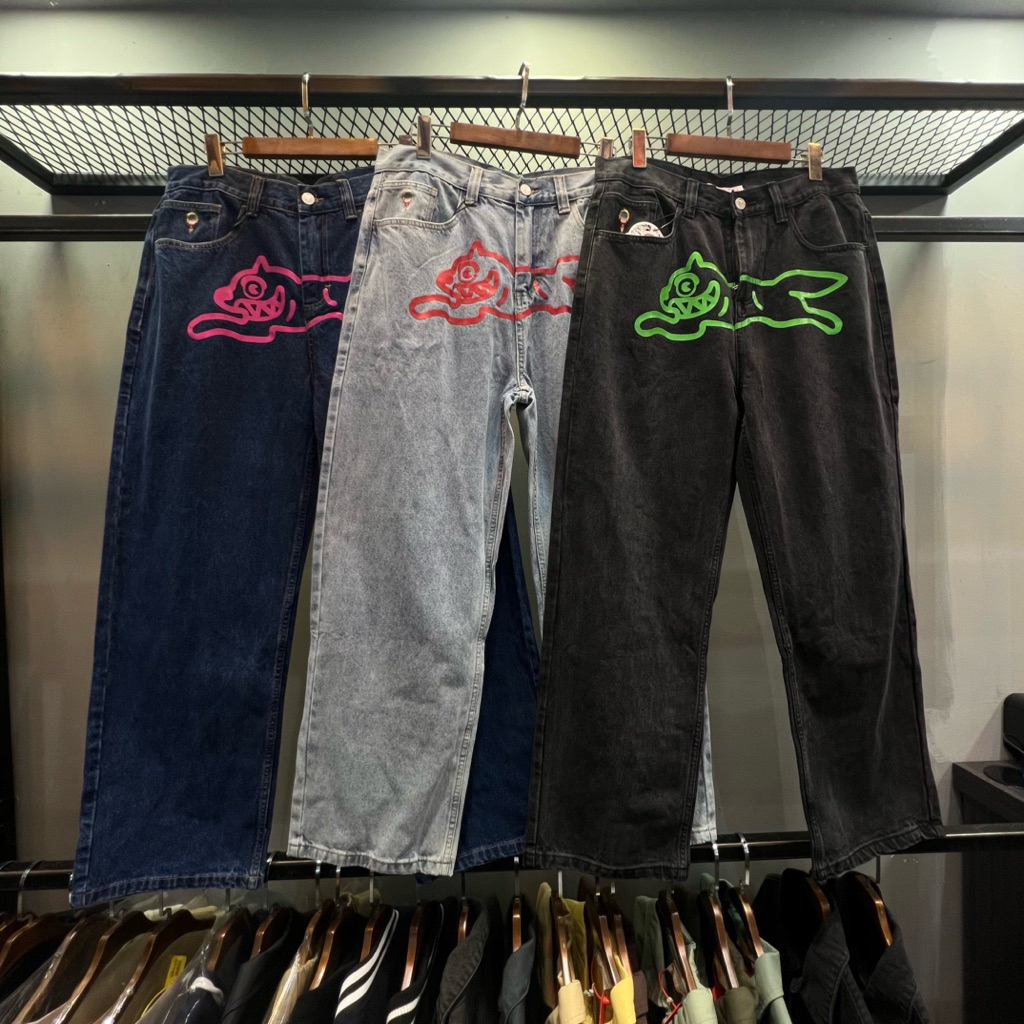 Clover Jakarta | Celana Panjang Jeans Pria BBC Running Dog Ice Cream Double Scoop Loose Denim 02 PM