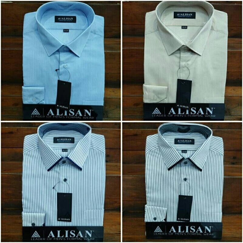 ALISAN Original Kemeja Motif Garis - Lengan Panjang - Reguler - Varian Warna