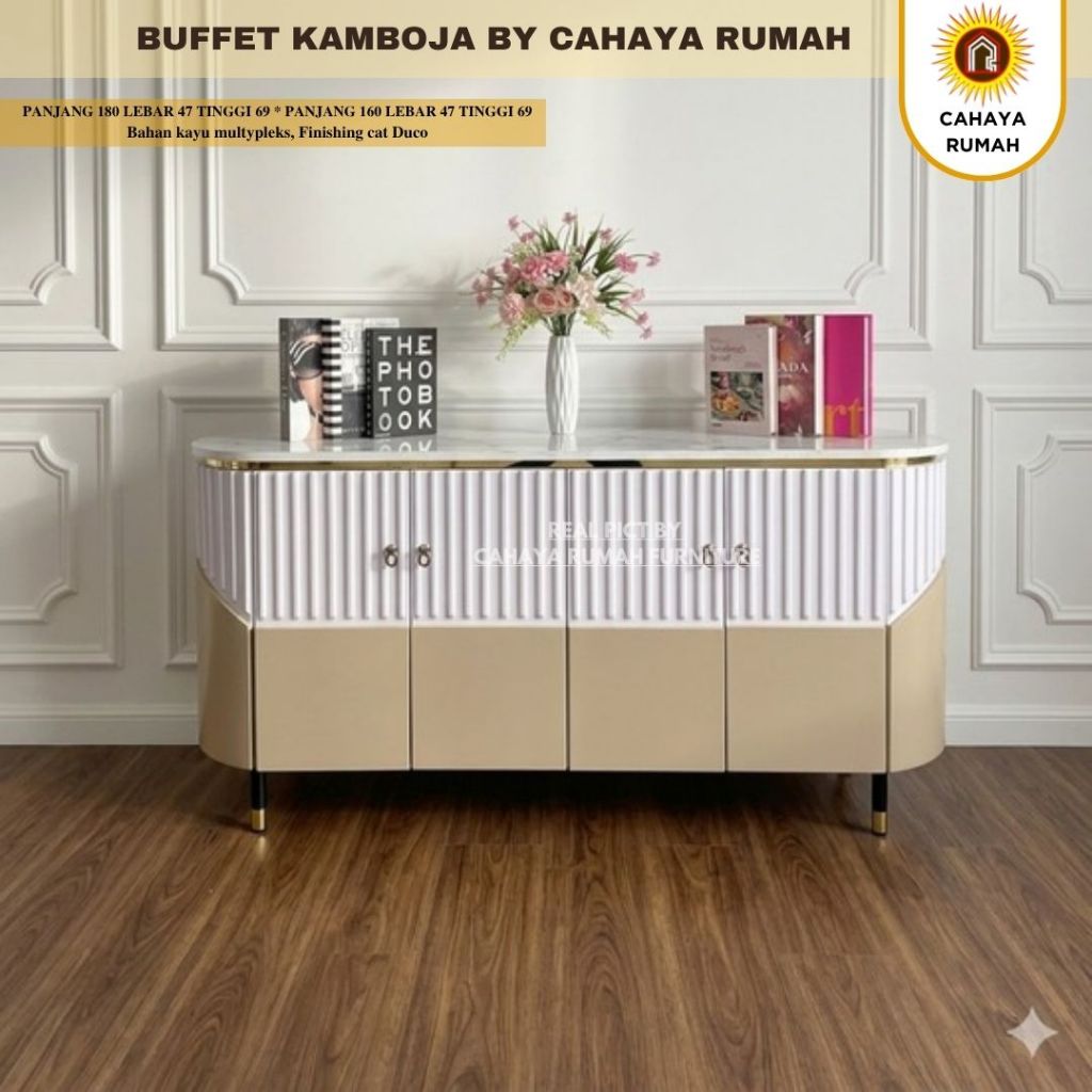 Cahaya Rumah Jalan Baru - Buffet Tv Aesthetic Estetik Kamboja - Buffet Tv - Meja Kecil - Meja Tamu -