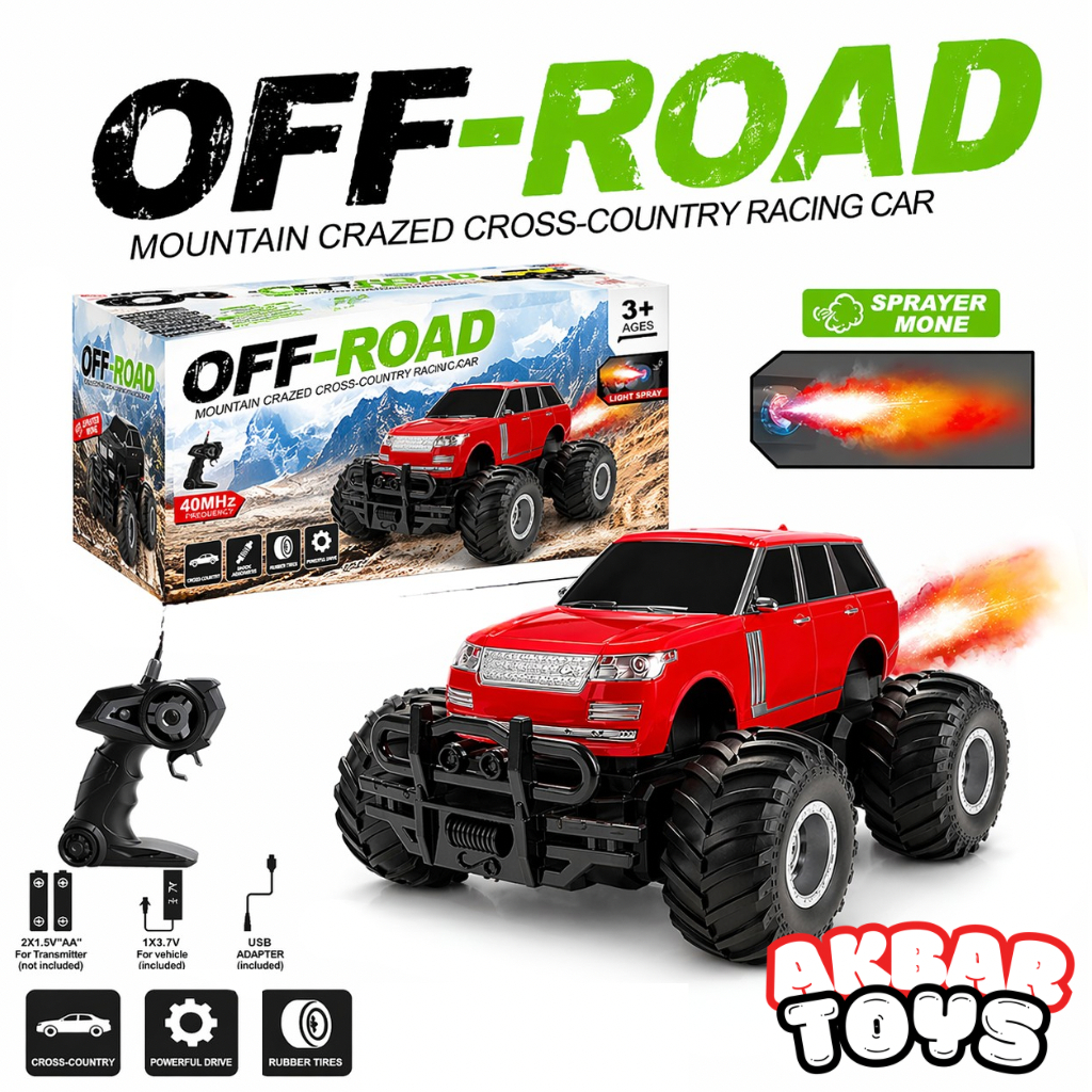 Mobil RC Remote Control Off Road Monster Car 1:18 2WD 40Mhz