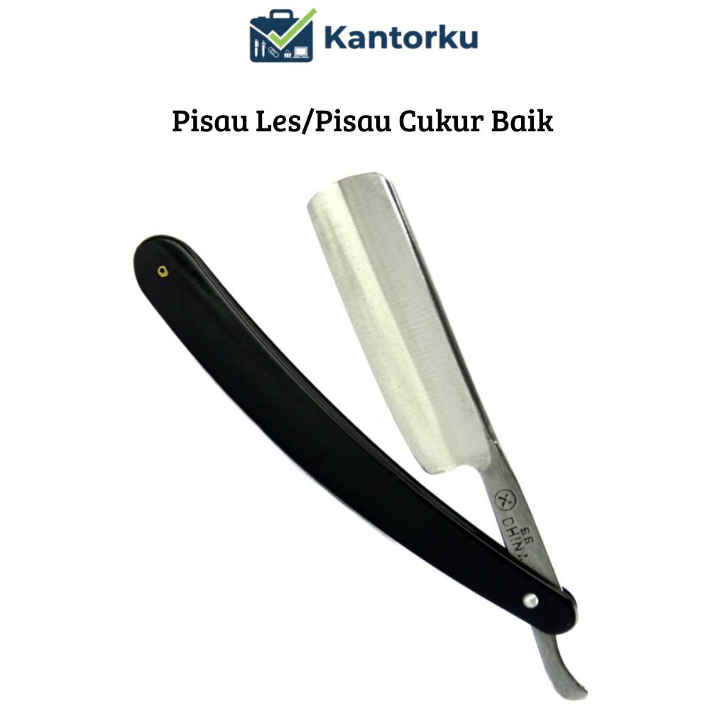 Pisau Cukur Lipat Stainless Steel Baik - Hitam, Praktis & Tajam