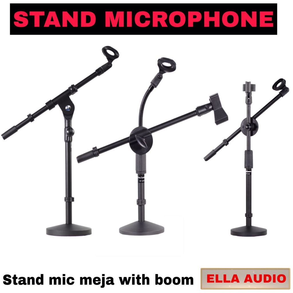 Stand Microphone Meja With Boom Tripod Pendek