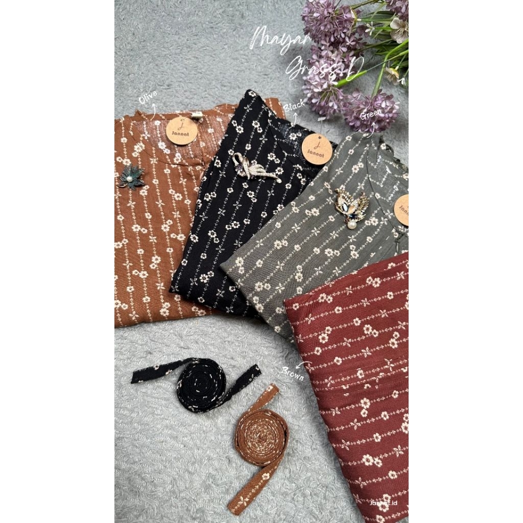 READY SIAP KIRIM ‼️MAYAR DRESS SALUR ETNIK, JASMIN, LEAF , YUMNA SERIES ORY BY JANNAT.ID JANNAT‼️YUM