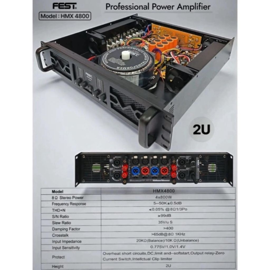 Power amplifier fest hmx4800 original 4 channel HMX 4800 FEST