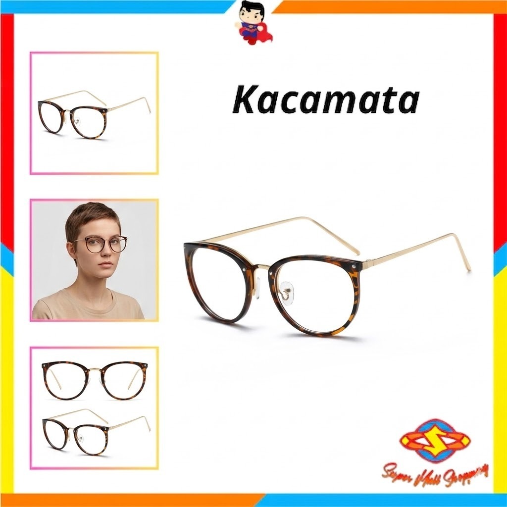 SMS Kacamata Classical 6634 Kacamata Fashion Blue Light Blocking Reder Kacamata Kotak Wanita Kacamat