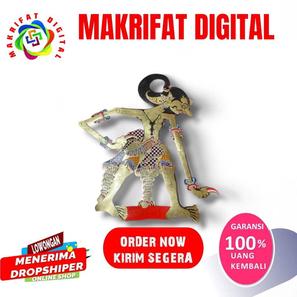 ZACK MART Wayang Kulit Alusan WERKUDARA / BIMA Gagrak Jogja -+ 70 cm Kualitas Super Pedalangan