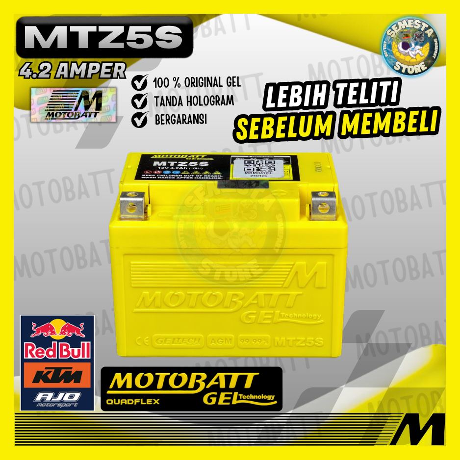 MOTOBATT GEL MTZ5S ACCU MOTOR MATIC BEBEK KOPLING AKI KERING HONDA YAMAHA SUZUKI BEAT SUPRA MIO J SO