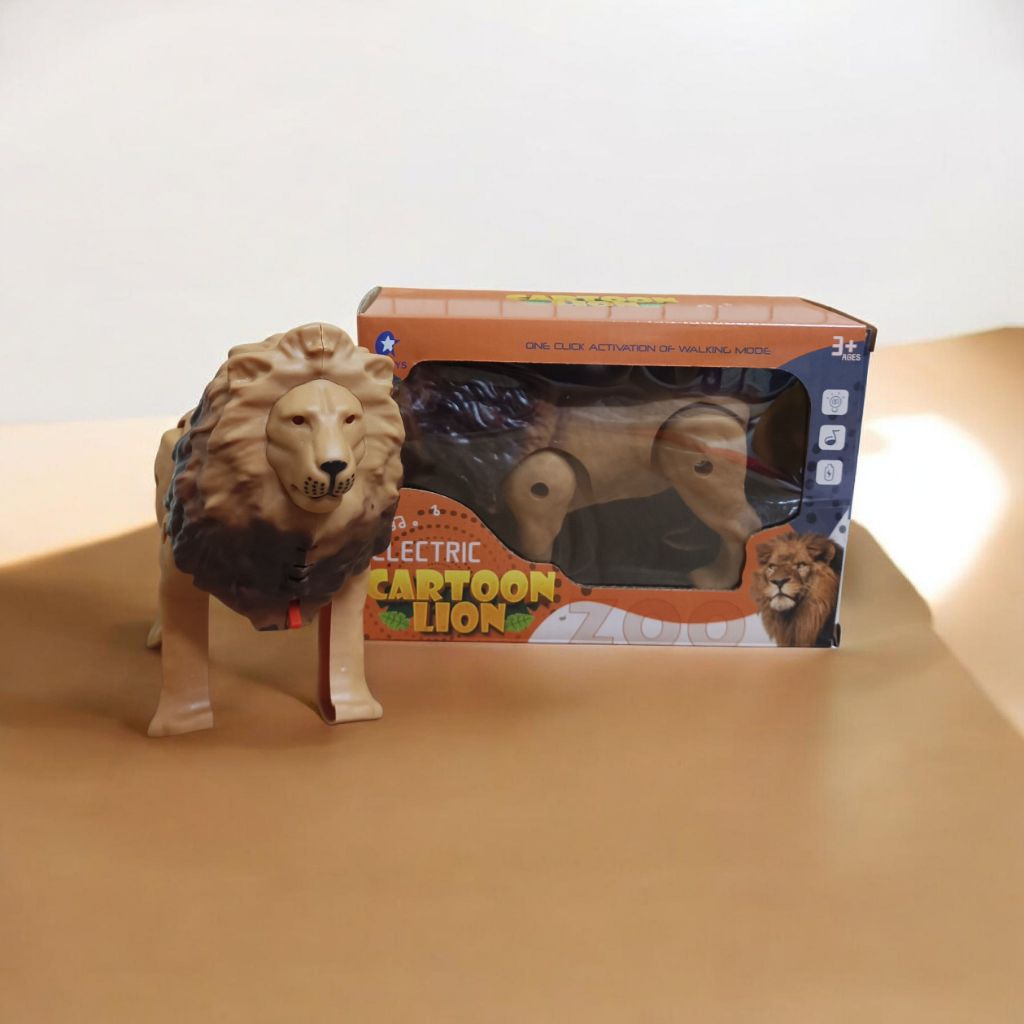 Mainan Singa Jalan Mainan Lion Wild Hewan liar jalan dan musik