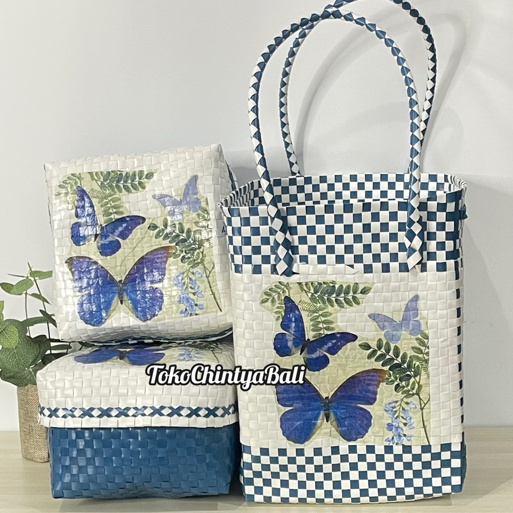 Tas Keben Isi 2 Bahan Plastik Strapping dengan Motif Gambar Cantik, Ukuran Anak Keben 18cm x 18cm Ta